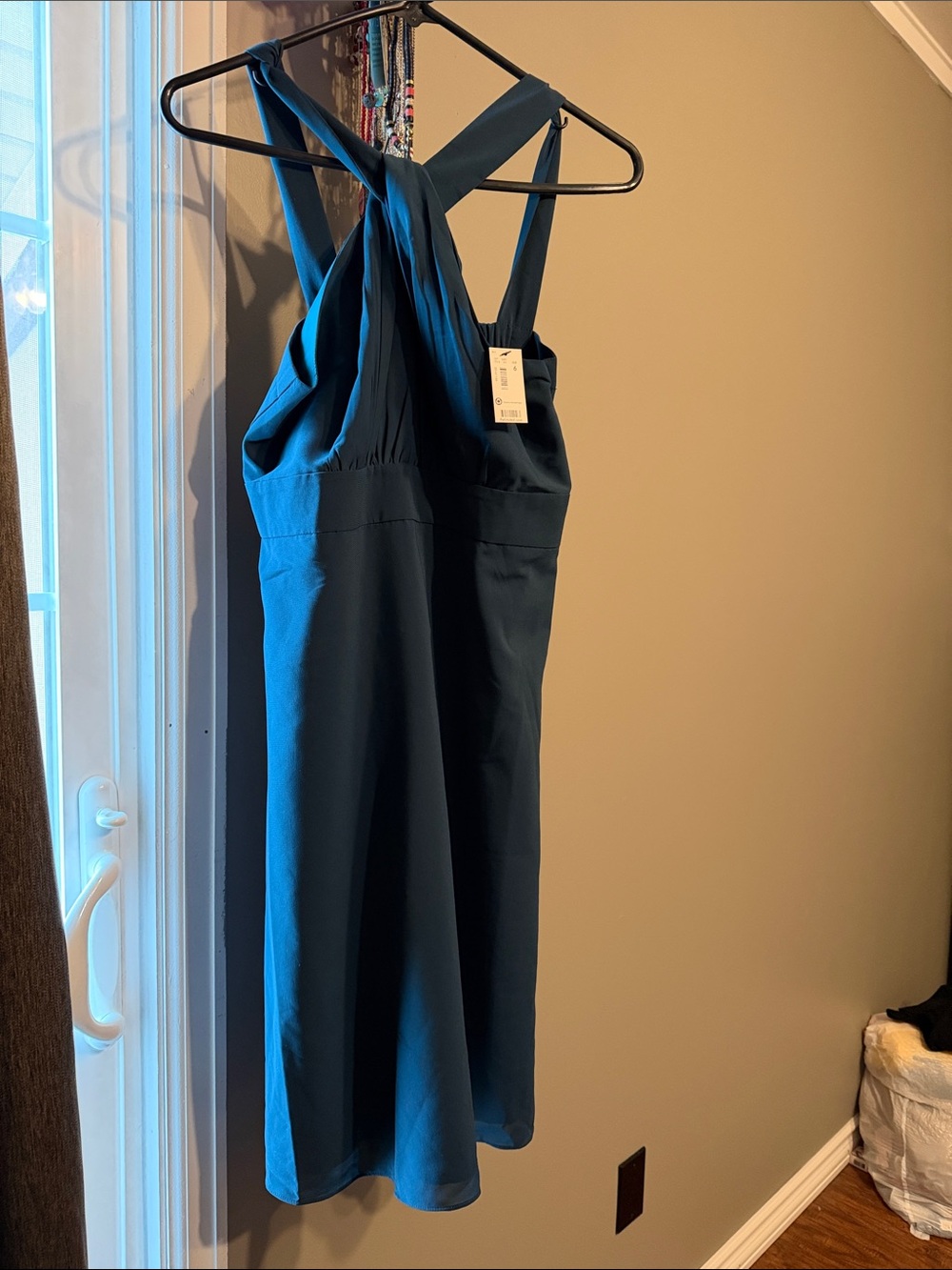 The Limited Teal Cross-Back Midi Dress